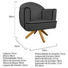 Kit 02 Poltronas Athena Base Giratória Madeira Linho - Amaren