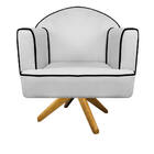 Kit 02 Poltronas Athena Base Giratória Madeira Suede - Amaren