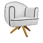 Kit 02 Poltronas Athena Base Giratória Madeira Suede - Amaren