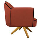 Kit 02 Poltronas Athena Base Giratória Madeira Suede - Amaren