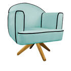 Kit 02 Poltronas Athena Base Giratória Madeira Suede - Amaren