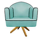 Kit 02 Poltronas Athena Base Giratória Madeira Suede - Amaren