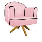 Kit 02 Poltronas Athena Base Giratória Madeira Suede - Amaren