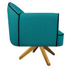 Kit 02 Poltronas Athena Base Giratória Madeira Suede - Amaren