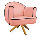 Kit 02 Poltronas Athena Base Giratória Madeira Suede - Doce S