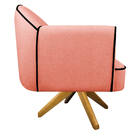 Kit 02 Poltronas Athena Base Giratória Madeira Suede - Doce S