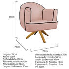 Kit 02 Poltronas Athena Base Giratória Madeira Suede - Doce S