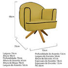 Kit 02 Poltronas Athena Base Giratória Madeira Suede - Doce S