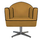 Kit 02 Poltronas Athena Base Giratória Metal Suede - Amarena