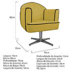 Kit 02 Poltronas Athena Base Giratória Metal Suede - Amarena