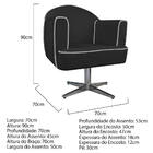 Kit 02 Poltronas Athena Base Giratória Metal Suede - Doce Son