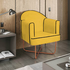 Kit 02 Poltronas Athena Base X Bronze Corano - Amarelo