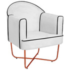 Kit 02 Poltronas Athena Base X Bronze Corano - Branco