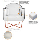 Kit 02 Poltronas Athena Base X Bronze Corano - Branco