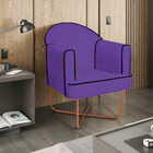 Kit 02 Poltronas Athena Base X Bronze Corano - Roxo