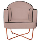 Kit 02 Poltronas Athena Base X Bronze Linho - Rosê