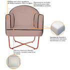 Kit 02 Poltronas Athena Base X Bronze Linho - Rosê