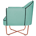 Kit 02 Poltronas Athena Base X Bronze Suede - Azul Tiffany
