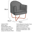 Kit 02 Poltronas Athena Base X Bronze Suede - Cinza