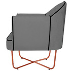 Kit 02 Poltronas Athena Base X Bronze Suede - Cinza