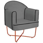 Kit 02 Poltronas Athena Base X Bronze Suede - Cinza