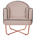 Kit 02 Poltronas Athena Base X Bronze Suede - Rosê