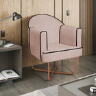 Kit 02 Poltronas Athena Base X Bronze Suede - Rosê