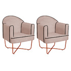 Kit 02 Poltronas Athena Base X Bronze Suede - Rosê