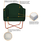 Kit 02 Poltronas Athena Base X Bronze Suede - Verde