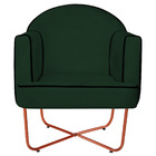 Kit 02 Poltronas Athena Base X Bronze Suede - Verde
