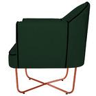 Kit 02 Poltronas Athena Base X Bronze Suede - Verde