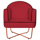 Kit 02 Poltronas Athena Base X Bronze Suede - Vermelho