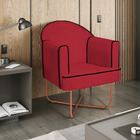 Kit 02 Poltronas Athena Base X Bronze Suede - Vermelho