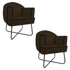 Kit 02 Poltronas Athena Base X Corano - Amarena Móveis - Marr