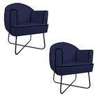 Kit 02 Poltronas Athena Base X Corano - Doce Sonho Móveis - A