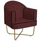 Kit 02 Poltronas Athena Base X Dourada Corano - Bordô