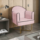 Kit 02 Poltronas Athena Base X Dourada Corano - Rosa Bebê