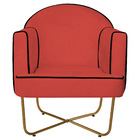 Kit 02 Poltronas Athena Base X Dourada Corano - Vermelho