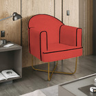 Kit 02 Poltronas Athena Base X Dourada Corano - Vermelho