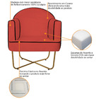 Kit 02 Poltronas Athena Base X Dourada Corano - Vermelho