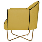 Kit 02 Poltronas Athena Base X Dourada Suede - Amarelo