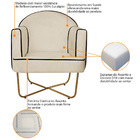 Kit 02 Poltronas Athena Base X Dourada Suede - Bege