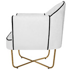 Kit 02 Poltronas Athena Base X Dourada Suede - Branco