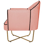 Kit 02 Poltronas Athena Base X Dourada Suede - Coral