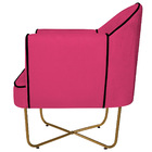 Kit 02 Poltronas Athena Base X Dourada Suede - Pink