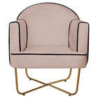 Kit 02 Poltronas Athena Base X Dourada Suede - Rosê