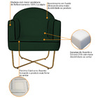 Kit 02 Poltronas Athena Base X Dourada Suede - Verde