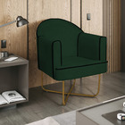 Kit 02 Poltronas Athena Base X Dourada Suede - Verde