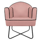 Kit 02 Poltronas Athena Base X Linho - Amarena Móveis - Rosê