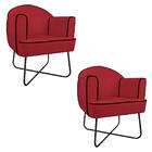 Kit 02 Poltronas Athena Base X Suede - Doce Sonho Móveis - Ve